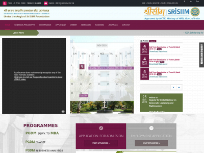 srisiim.ac.in snapshot
