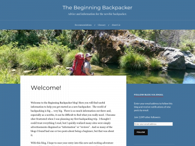 beginningbackpacker.net snapshot