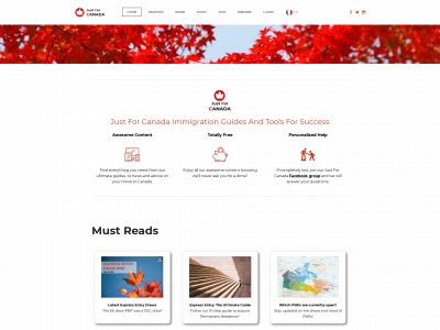 www.justforcanada.com snapshot