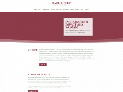femaleleadersincleaning.com snapshot