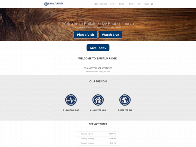 buffaloridgebaptist.org snapshot