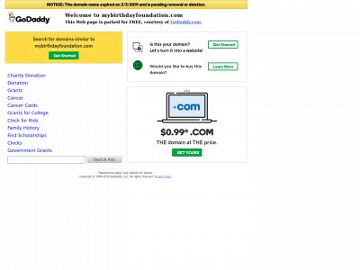 mybirthdayfoundation.com snapshot