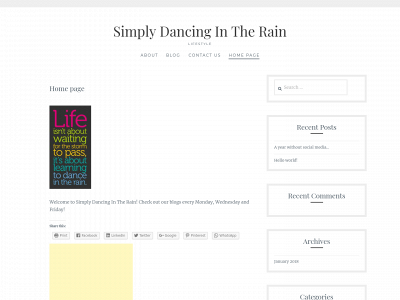 simplydancingintherain.com snapshot