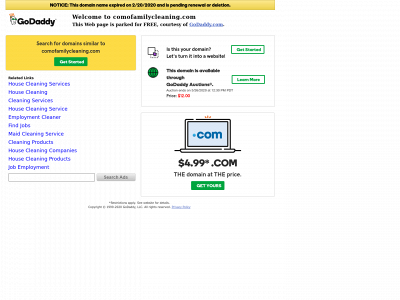 comofamilycleaning.com snapshot