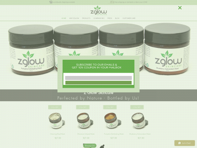 www.zglowskincare.com snapshot