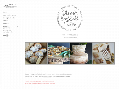 www.irenesdessertable.com snapshot