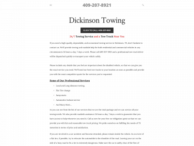 www.dickinsontowing.com snapshot