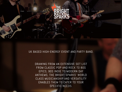 brightsparksliveband.com snapshot