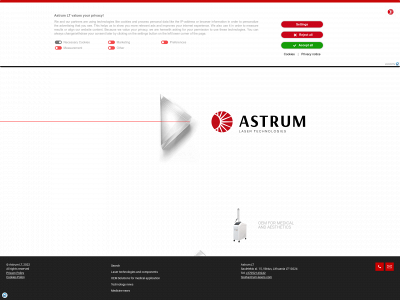 astrum-lasers.com snapshot