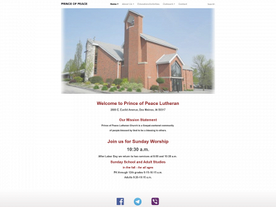 www.princeofpeacedsm.com snapshot