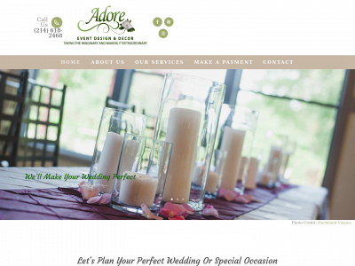 adoreeventdecorating.com snapshot