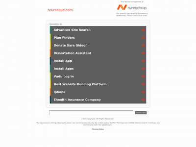 sourceque.com snapshot