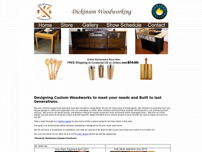 dickinsonwoodworking.com snapshot