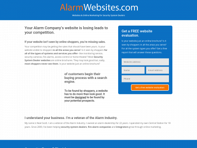 alarmwebsites.com snapshot