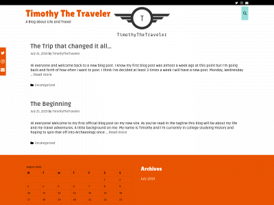 timothythetraveler.com snapshot