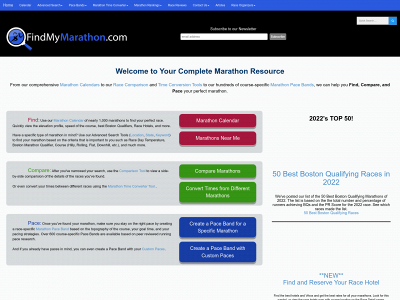 findmymarathon.com snapshot