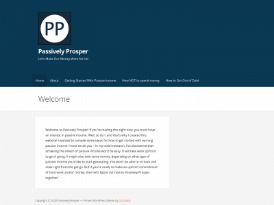passivelyprosper.com snapshot