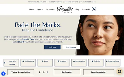versaillesmedicalspa.com snapshot