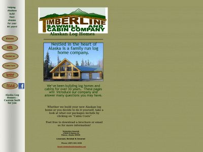 timberlinelogcabins.com snapshot