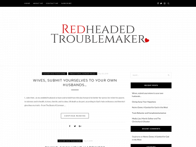 redheadedtroublemaker.com snapshot