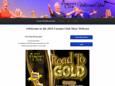 coronetclubwebcast.com snapshot