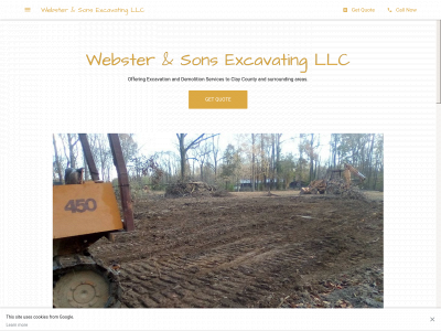 webstersonsexcavatingllc.com snapshot