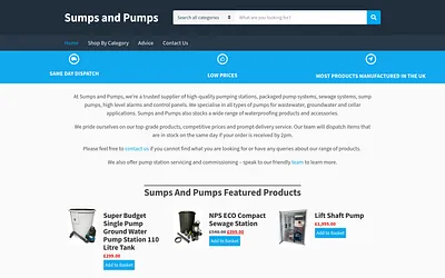 sumpsandpumps.co.uk snapshot