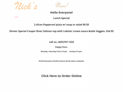 nicksgreekitalian.com snapshot