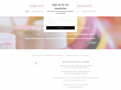 www.vancouverislandartworkshops.com snapshot