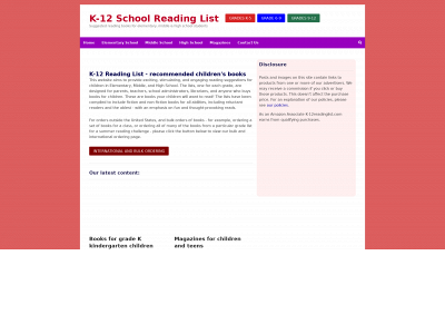 k-12readinglist.com snapshot