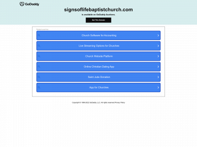 signsoflifebaptistchurch.com snapshot