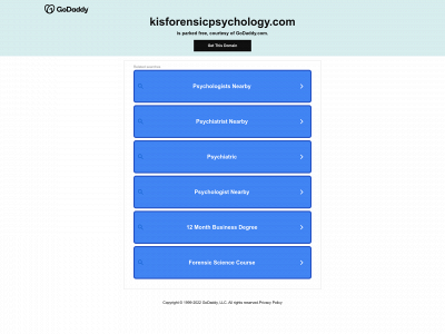 kisforensicpsychology.com snapshot