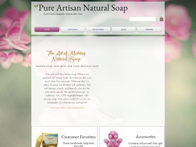 www.pureartisansoap.com snapshot