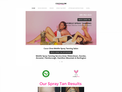 www.cocoglowspraytans.ca snapshot