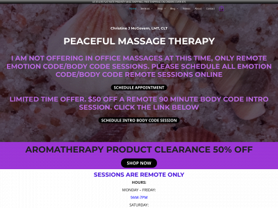 peacefulmassagetherapy.com snapshot