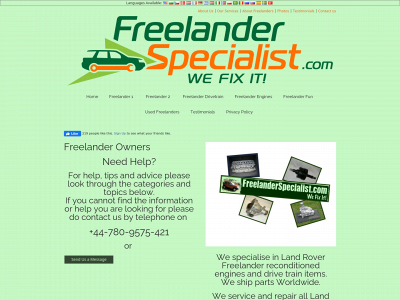 freelanderspecialist.com snapshot