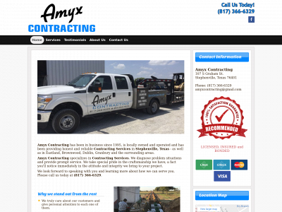 amyxcontracting.com snapshot
