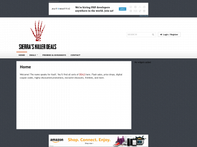 sierraskillerdeals.com snapshot