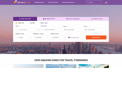 flybangkokairways.com snapshot