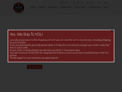 ssfirepits.com snapshot