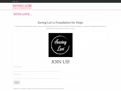 savinglori.com snapshot