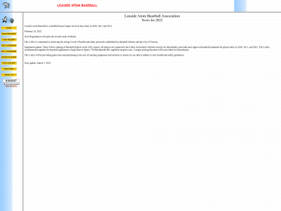 leasideatombaseball.com snapshot