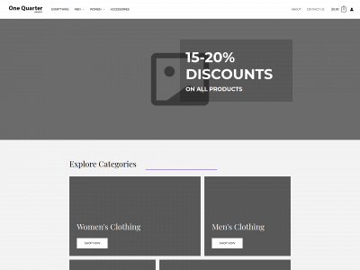 onequarterbrands.com snapshot