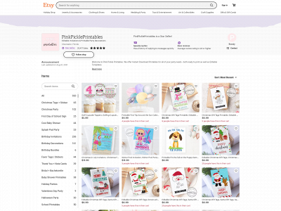 pinkpickleparties.com snapshot