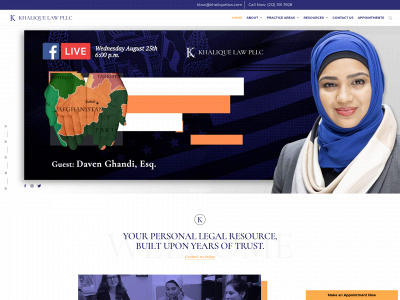 khaliquelaw.com snapshot