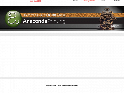 anacondaprinting.com snapshot