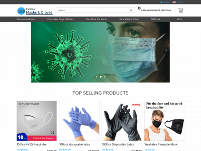 surgicalmasksandgloves.com snapshot