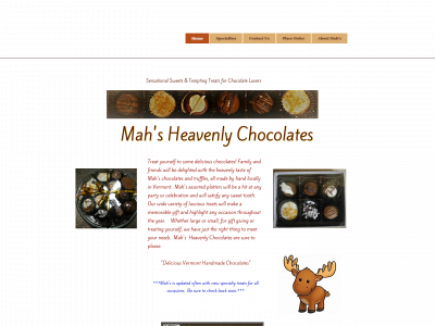 mahsheavenlychocolates.com snapshot