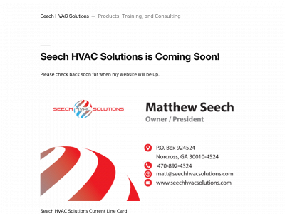 seechhvacsolutions.com snapshot