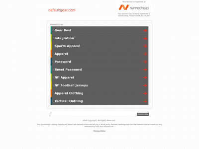 defaultgear.com snapshot